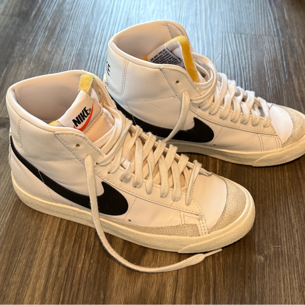 Nike Women's White and Black High-Top Blazer Sneakers